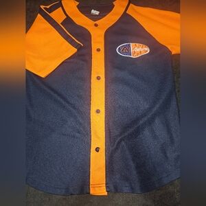 AUBURN TIGERS L Signal Sport Button Up Short Sleeve Shirt Baseball Jersey